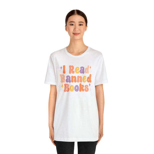I Read Banned Books Tshirt, Retro Style Reading Shirts, Librarian Gift, present for Reader, Liberal Protest Outfit