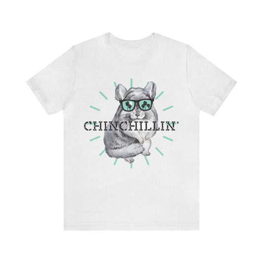Copy of Chinchillin Tee, Cute Chinchilla Shirt, Tshirt For Chinchilla Owner, Gift for Chin Lover, Unique Pets, Animals In Glasses