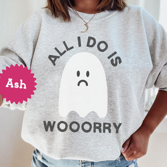 All I Do Is Worry Ghost Sweatshirt - lemonanddot