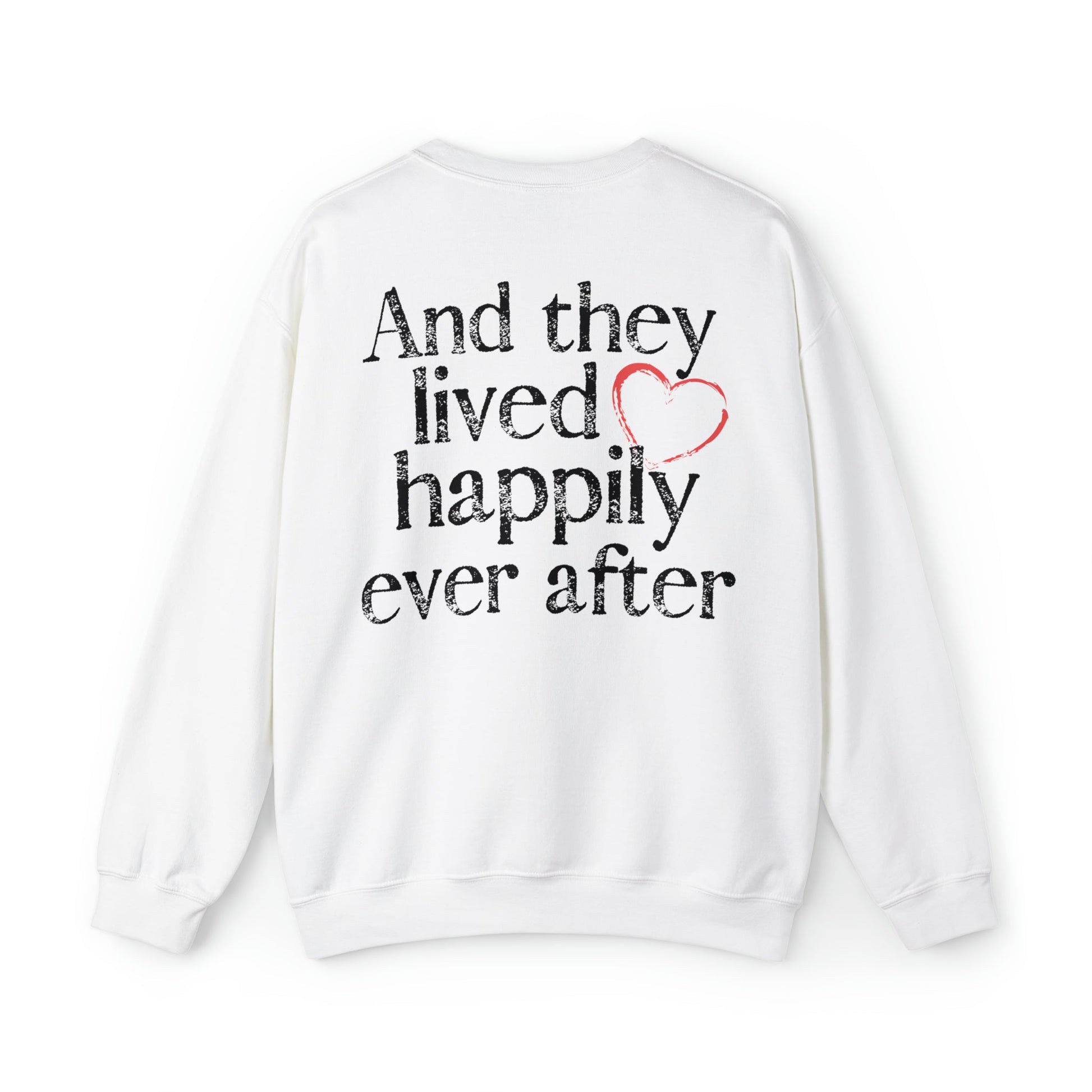 And They Lived Happily Ever After Sweatshirt, Back Design, Honeymoon Outfit, Bride Gift, Shirt For Photos, Cute Hoodie Fiancé Engaged - lemonanddot