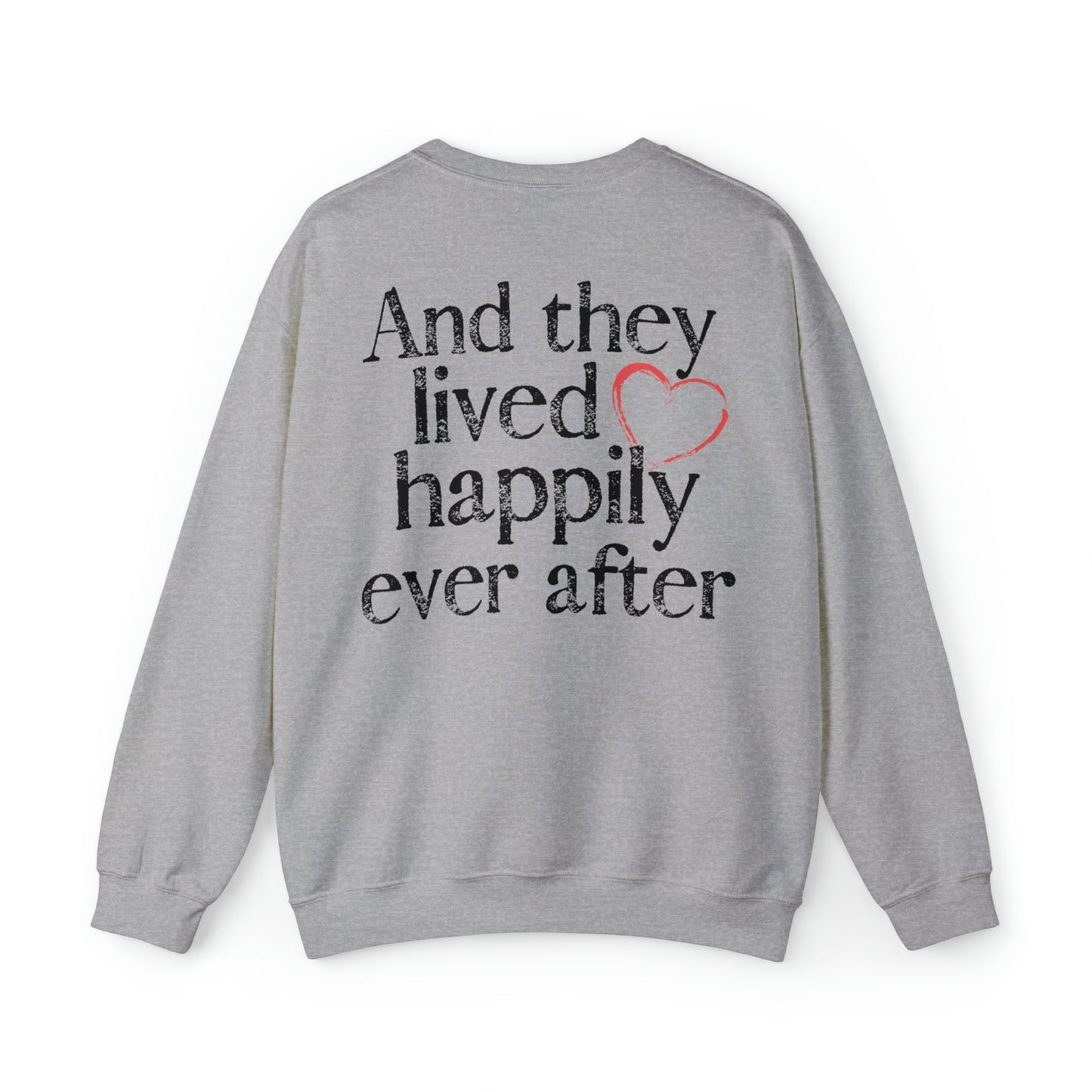 And They Lived Happily Ever After Sweatshirt, Back Design, Honeymoon Outfit, Bride Gift, Shirt For Photos, Cute Hoodie Fiancé Engaged - lemonanddot