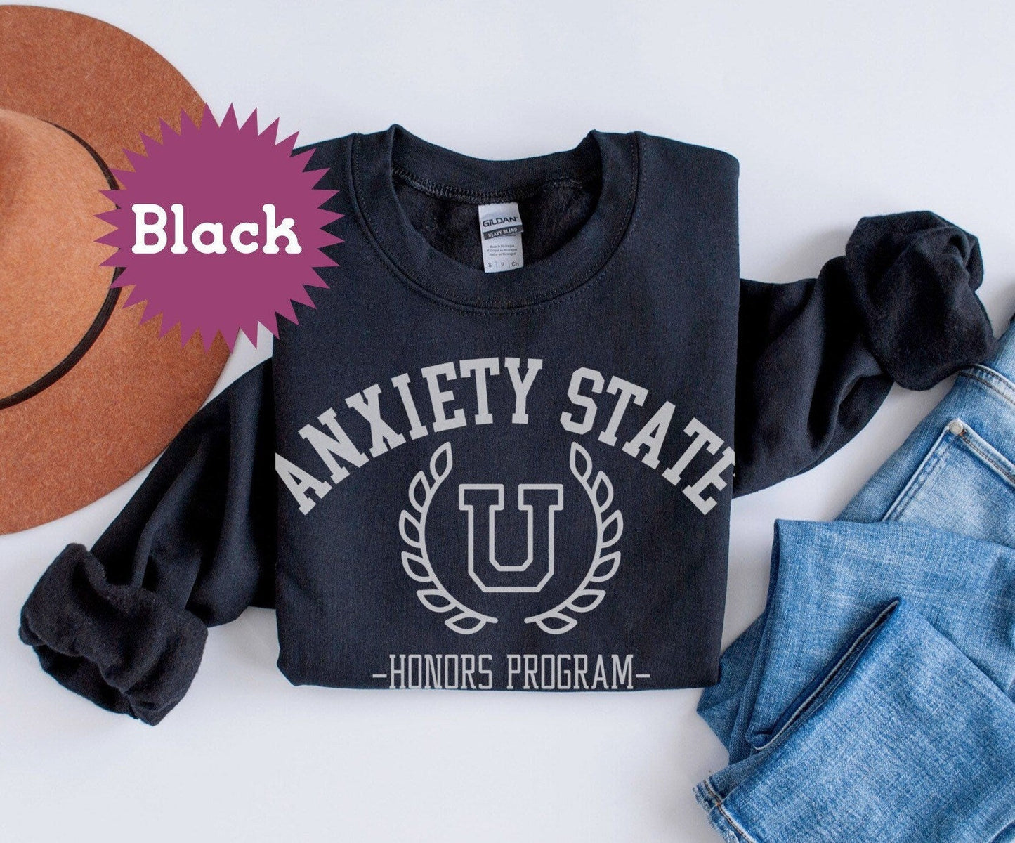 Anxiety State University Sweatshirt - lemonanddot