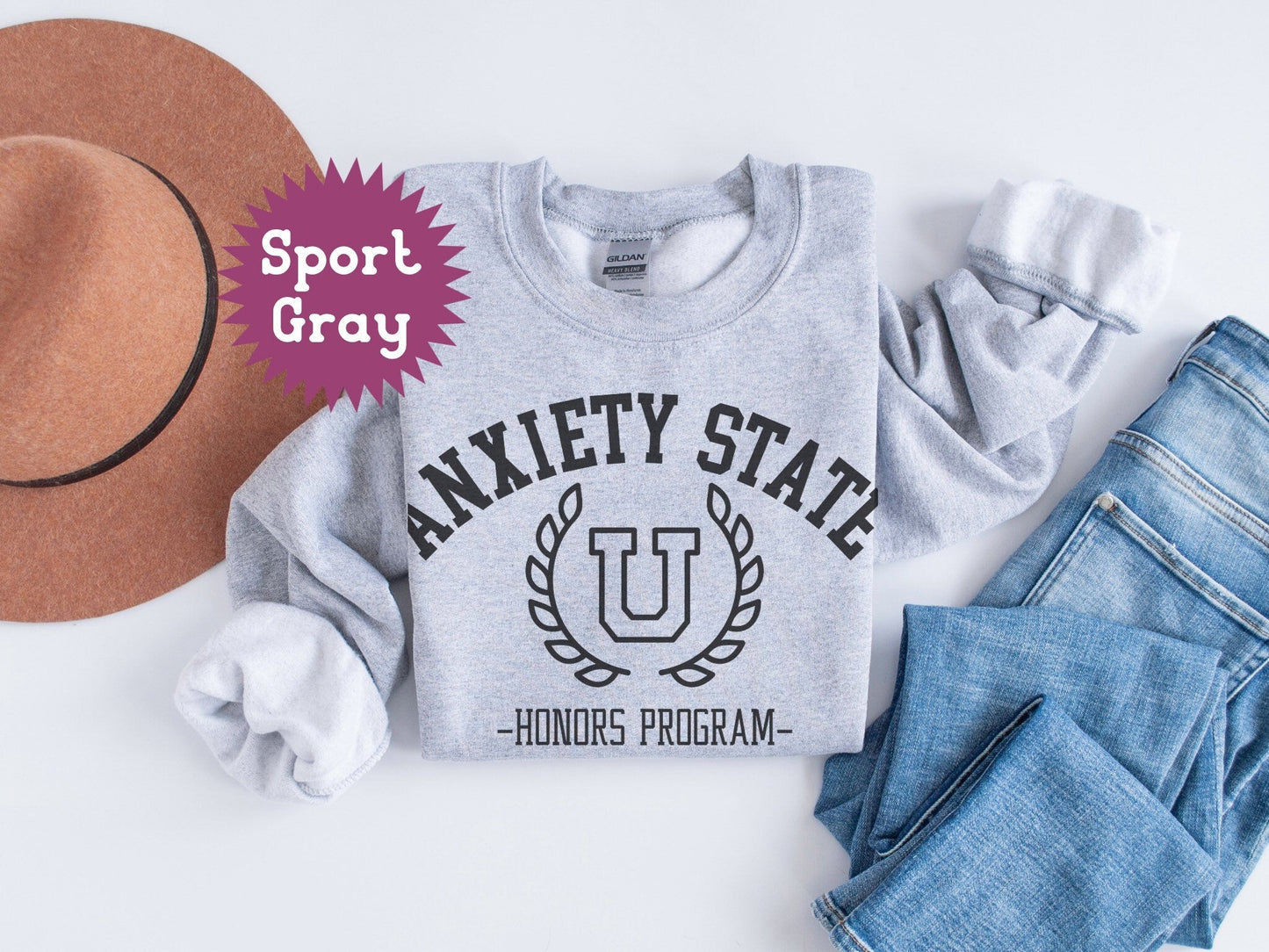 Anxiety State University Sweatshirt - lemonanddot