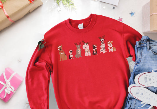 Christmas Dogs Sweatshirt - lemonanddot