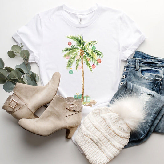 Christmas Palm Tree Tshirt - lemonanddot