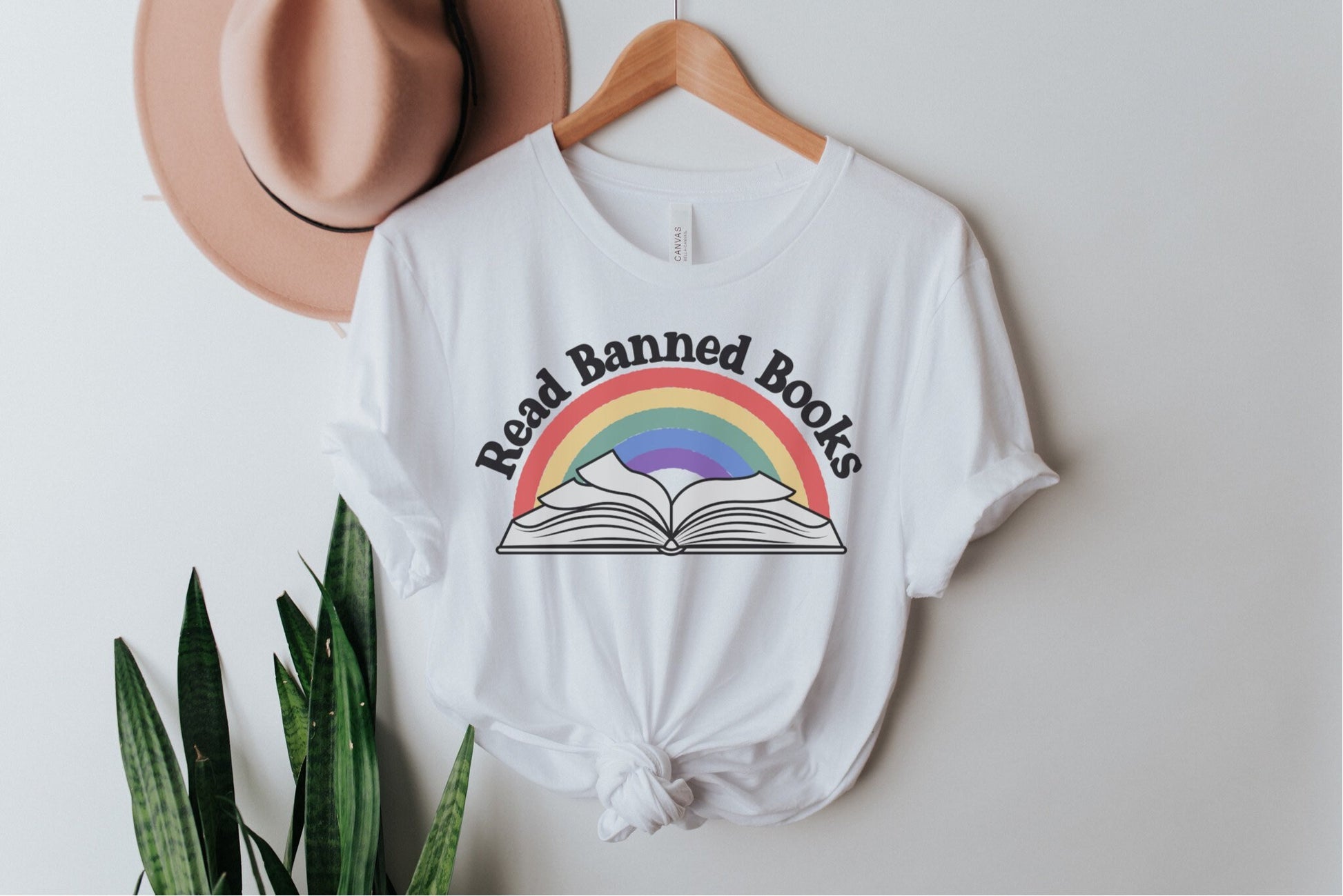 Rainbow Read Banned Books Retro Style Tee, Banned Books Shirts, Gift For Book Lovers, Reading Present For Her, Teacher Librarian Shirts
