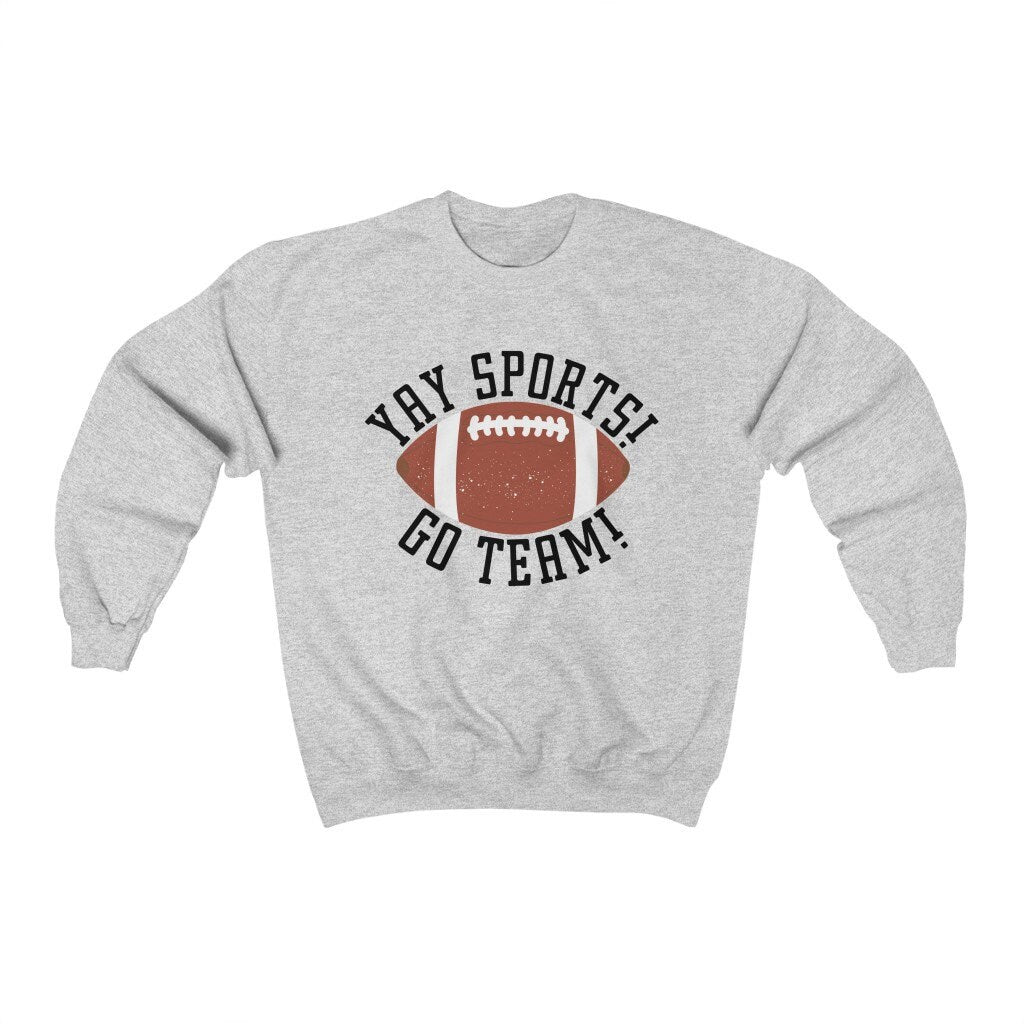 Copy of Yay Sports Go Team Sweatshirt, Funny Tailgate Shirts For Her, Football Game Apparel, Fall Crewneck, I Hope Both Teams Have Fun