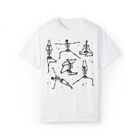 Skeleton Yoga Comfort Colors Tee, Yogi Shirts For Her, Trendy Graphic Tees For Women, Namaste Skull Crewneck