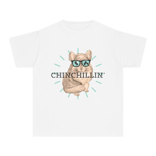 Kids Tan Chinchillin Tee, Cute Chinchilla Shirt, Tshirt For Chinchilla Owner, Gift for Chin Lover, Unique Pets, Animals In Glasses